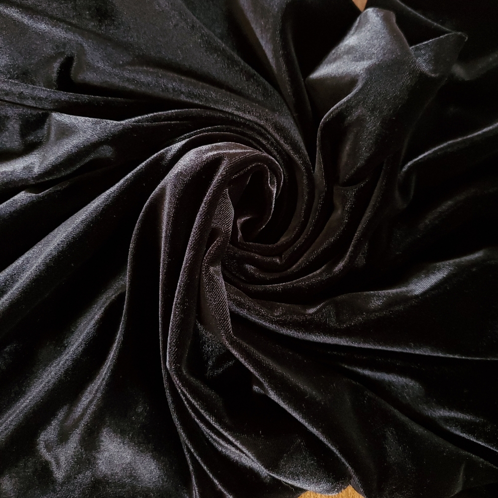 Vintage Black Velvet Maxi Skirt AGB Byer California Size Small S - Picture 7 of 7